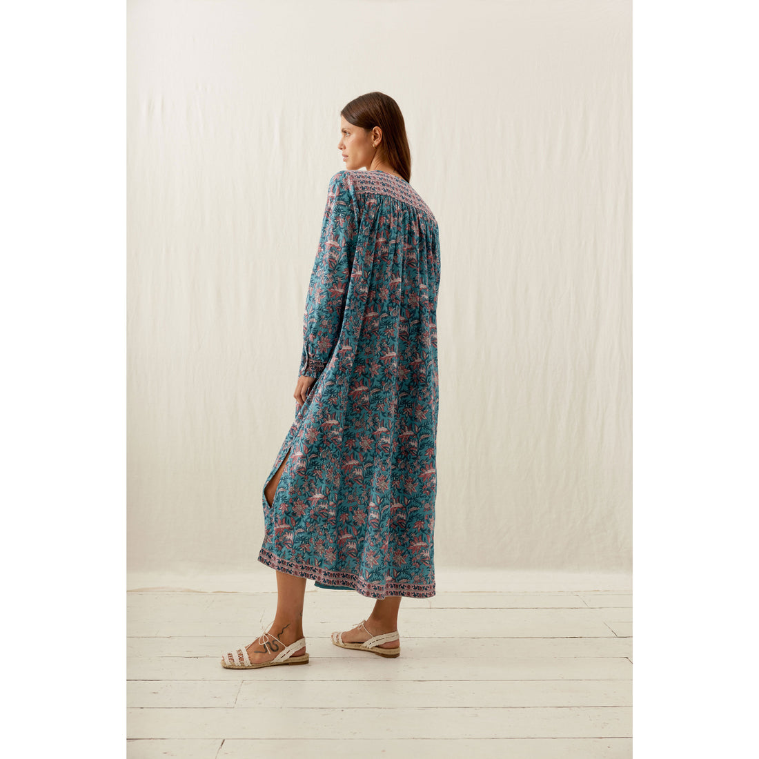 Louise Misha Teal Garden Of Eden Deepali Dress