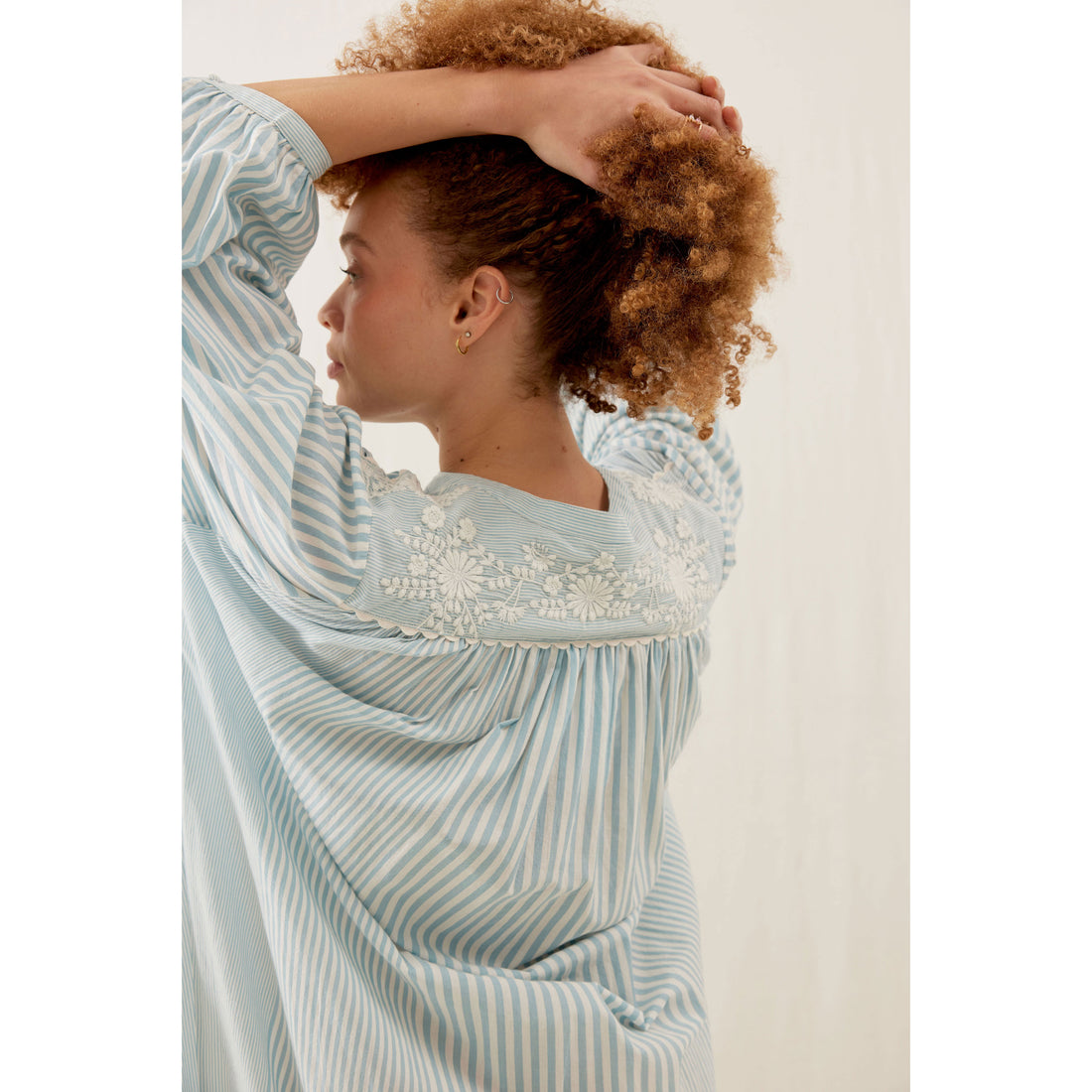 Louise Misha Blue Stripes Deepalina Dress