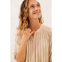 Louise Misha Multicolor Rainbow Lines Deepalina Dress