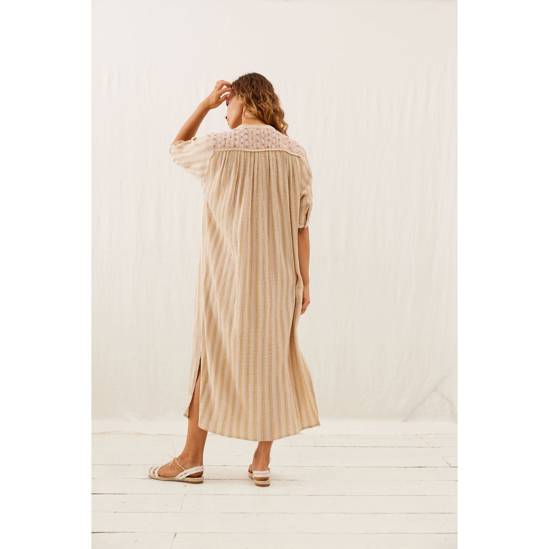 Louise Misha Multicolor Rainbow Lines Deepalina Dress