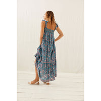 Louise Misha Teal Garden Of Eden Marcelette Dress