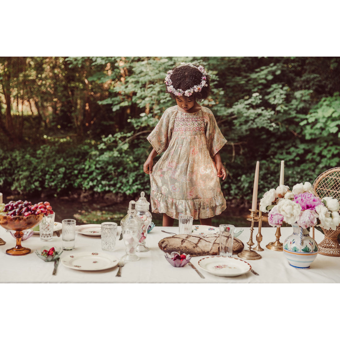 Louise Misha Khaki Wild Bouquet Olivina Dress
