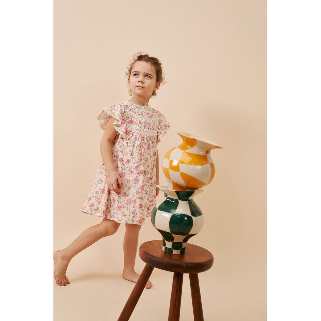 Louise Misha Cream Bucolia Fields Psonia Dress