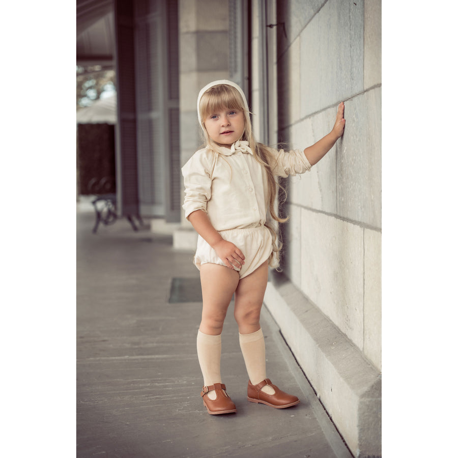 Coco Blanc Cream Square Neck Bloomer Set