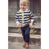 Coco Blanc Navy/Cream Shawl Collar Sweater