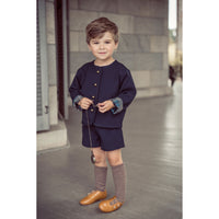 Coco Blanc Navy Suspender Shorts