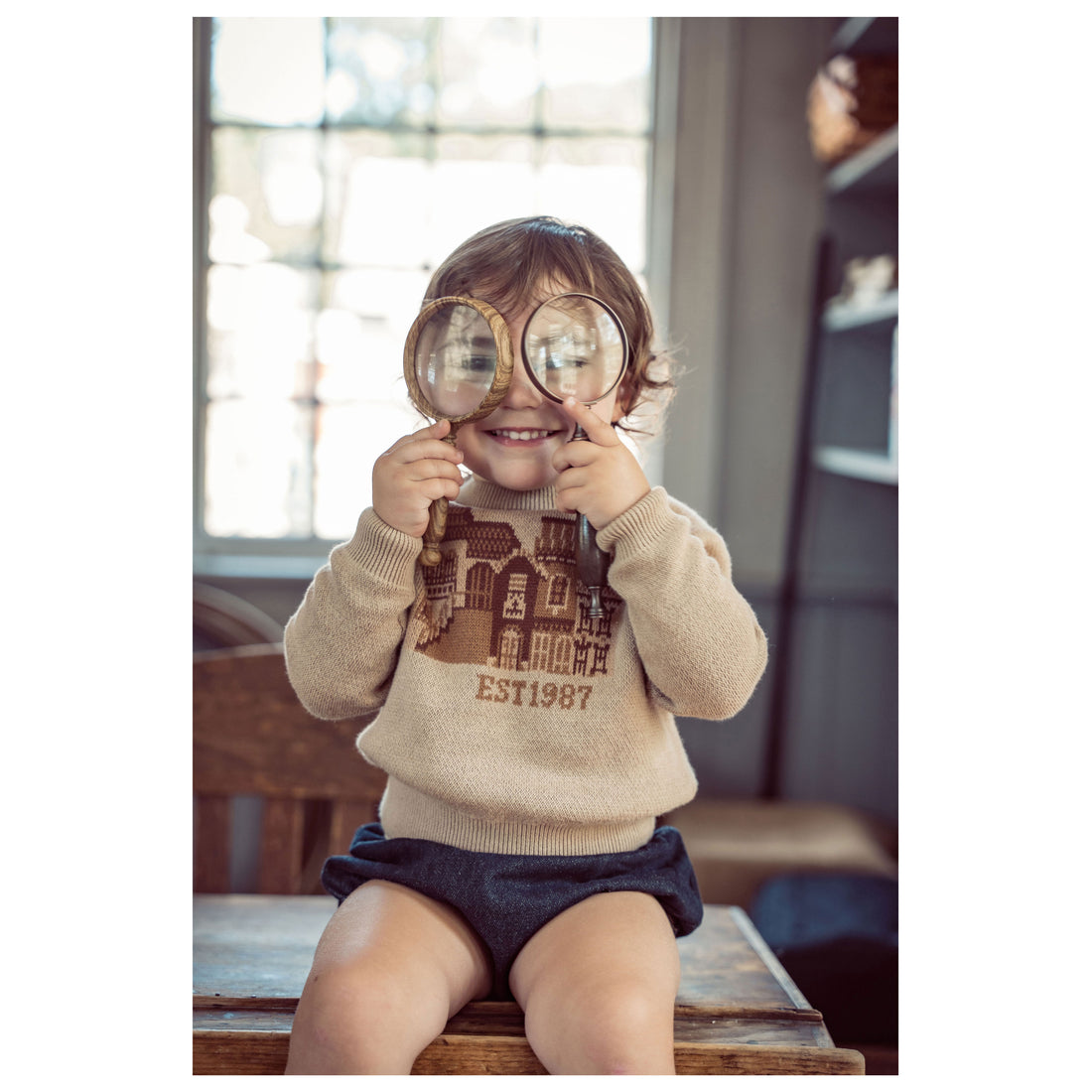 Coco Blanc Tan Graphic Sweater