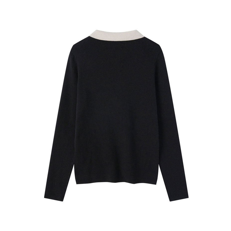 Coco Blanc Black W/ Cream Collar Sweater