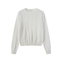 Coco Blanc Cream Embossed 4 Chunky Sweater