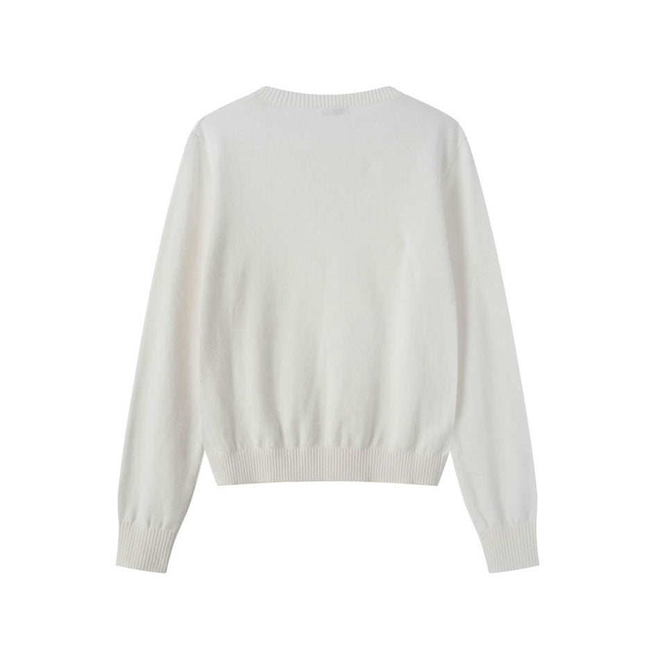 Coco Blanc Cream Embossed 4 Chunky Sweater