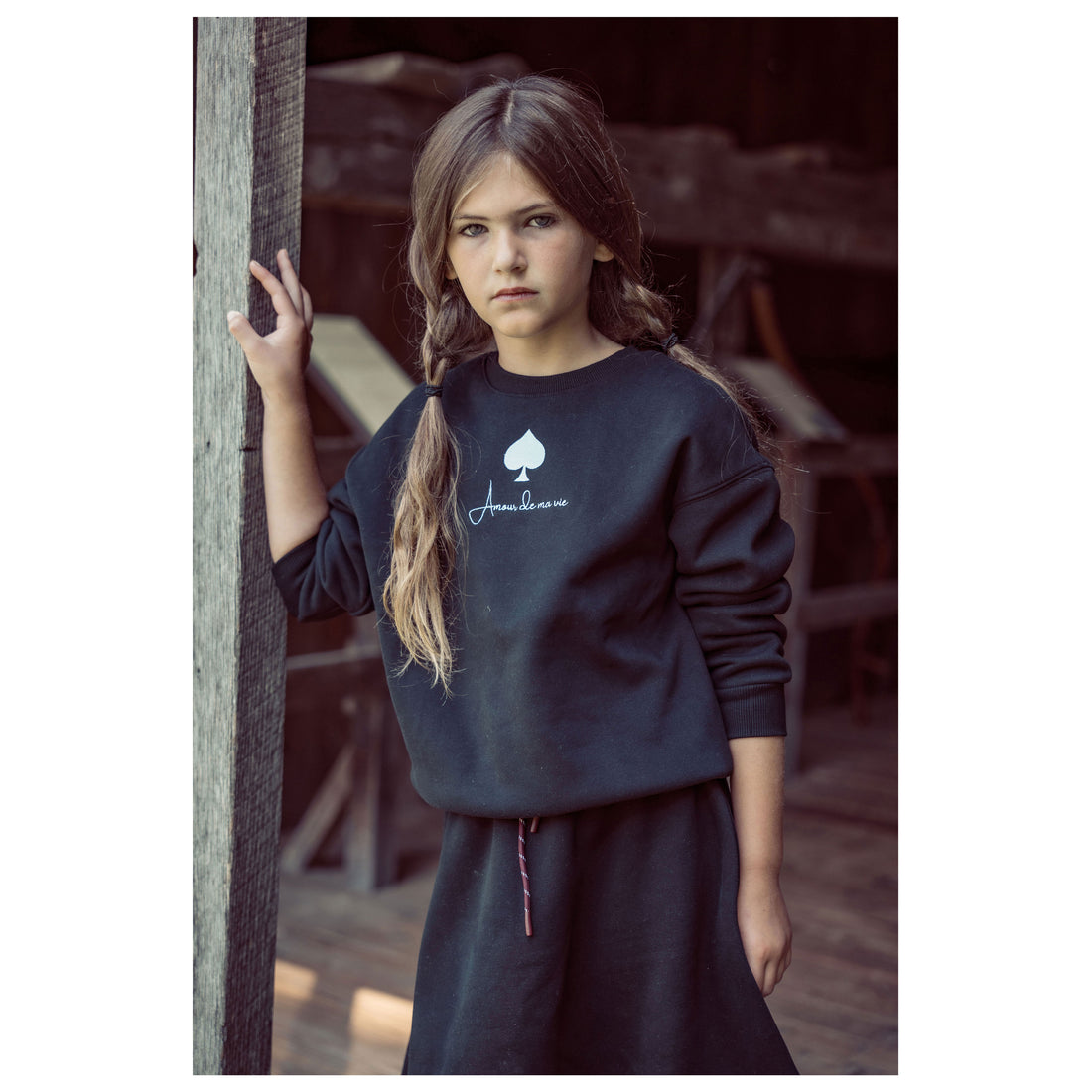 Coco Blanc Black French Terry Skirt