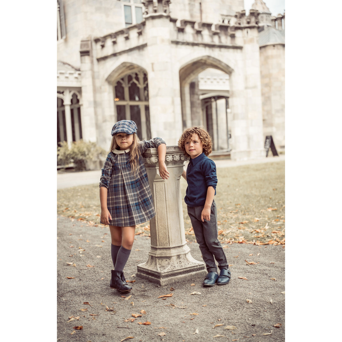 Coco Blanc Blue Plaid Dress