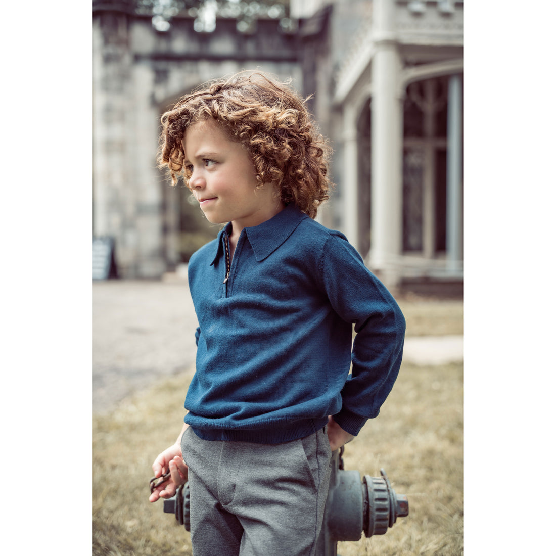 Coco Blanc Navy Zipper Polo