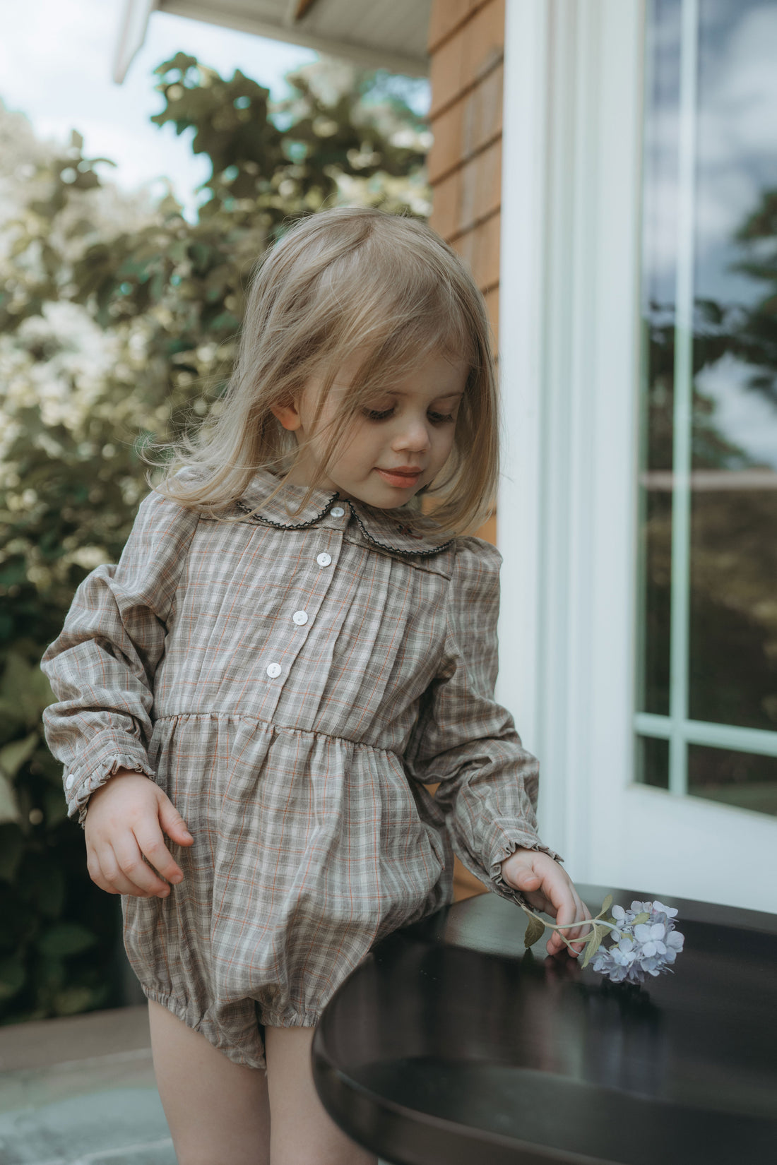 L by Ladida Taupe Plaid Romper