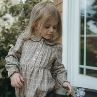 L by Ladida Taupe Plaid Romper
