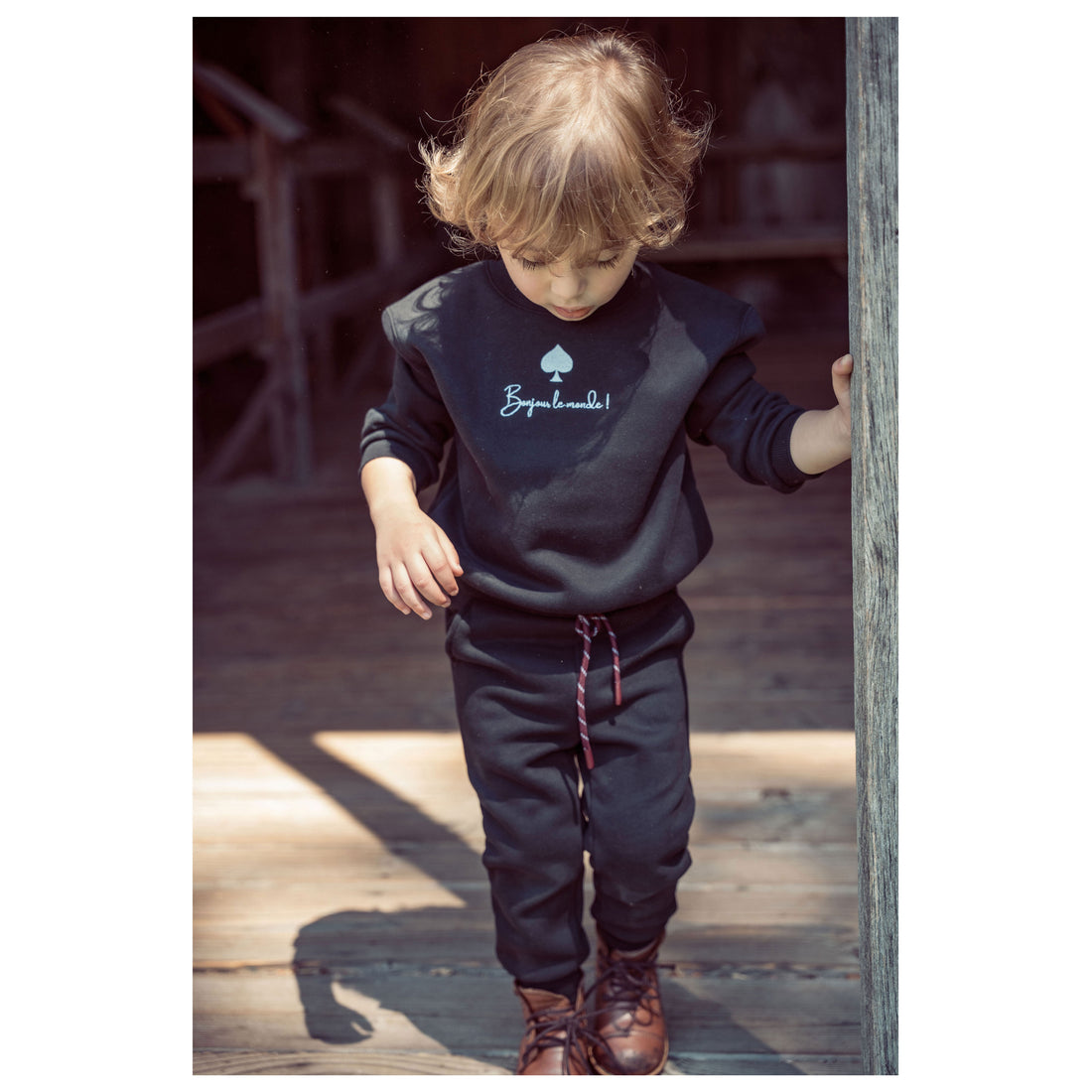 Coco Blanc Black Sweatshirt Set
