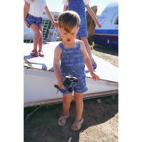 Coco Blanc Blue Denim Printed Overalls