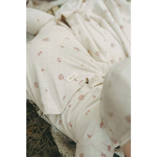 Ladida Layette Rose Grid Romper