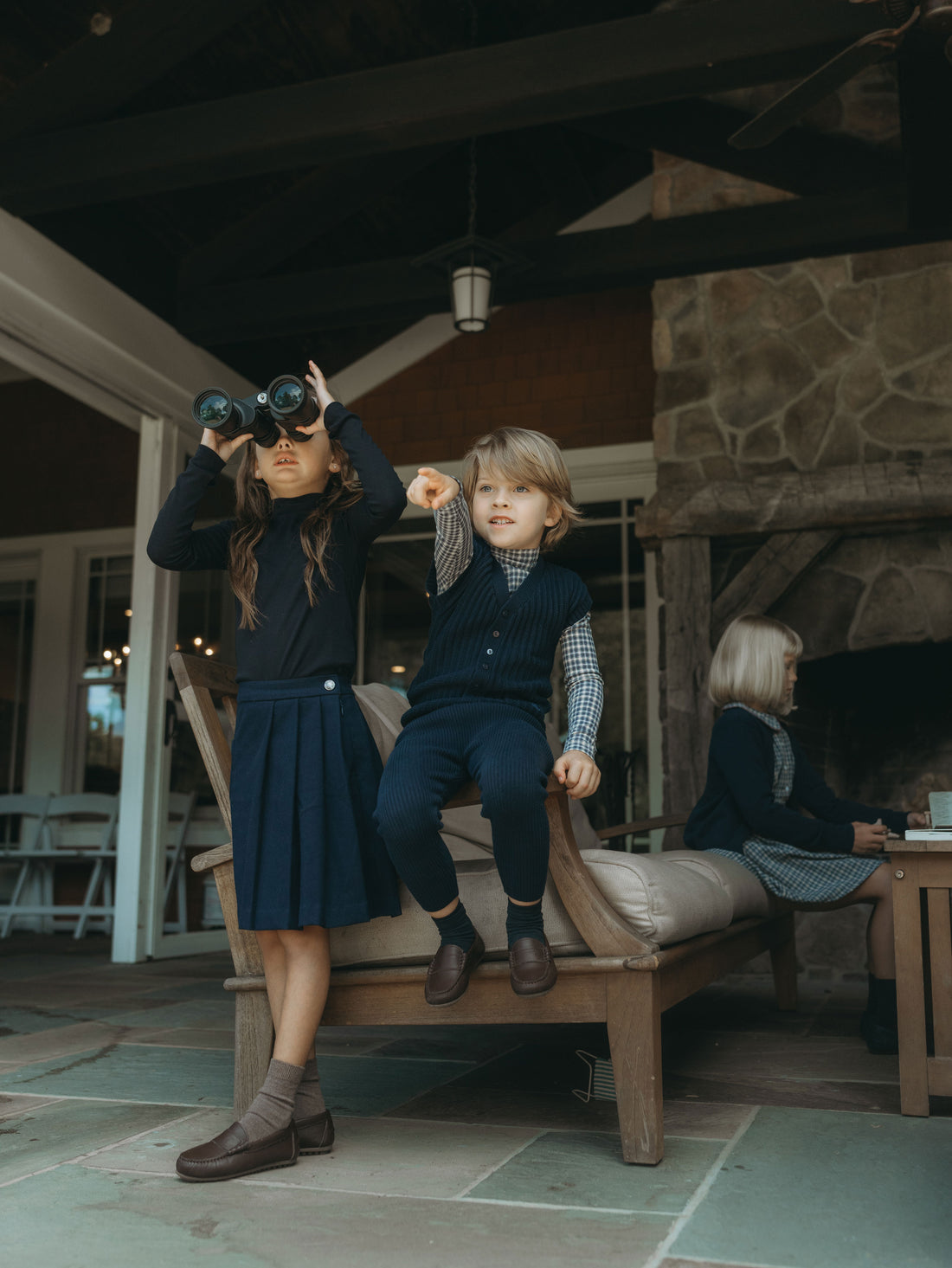 L by Ladida Navy Plaid Turtleneck
