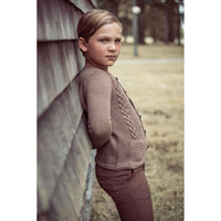 Coco Blanc Mocha Cabled Knit Cardigan