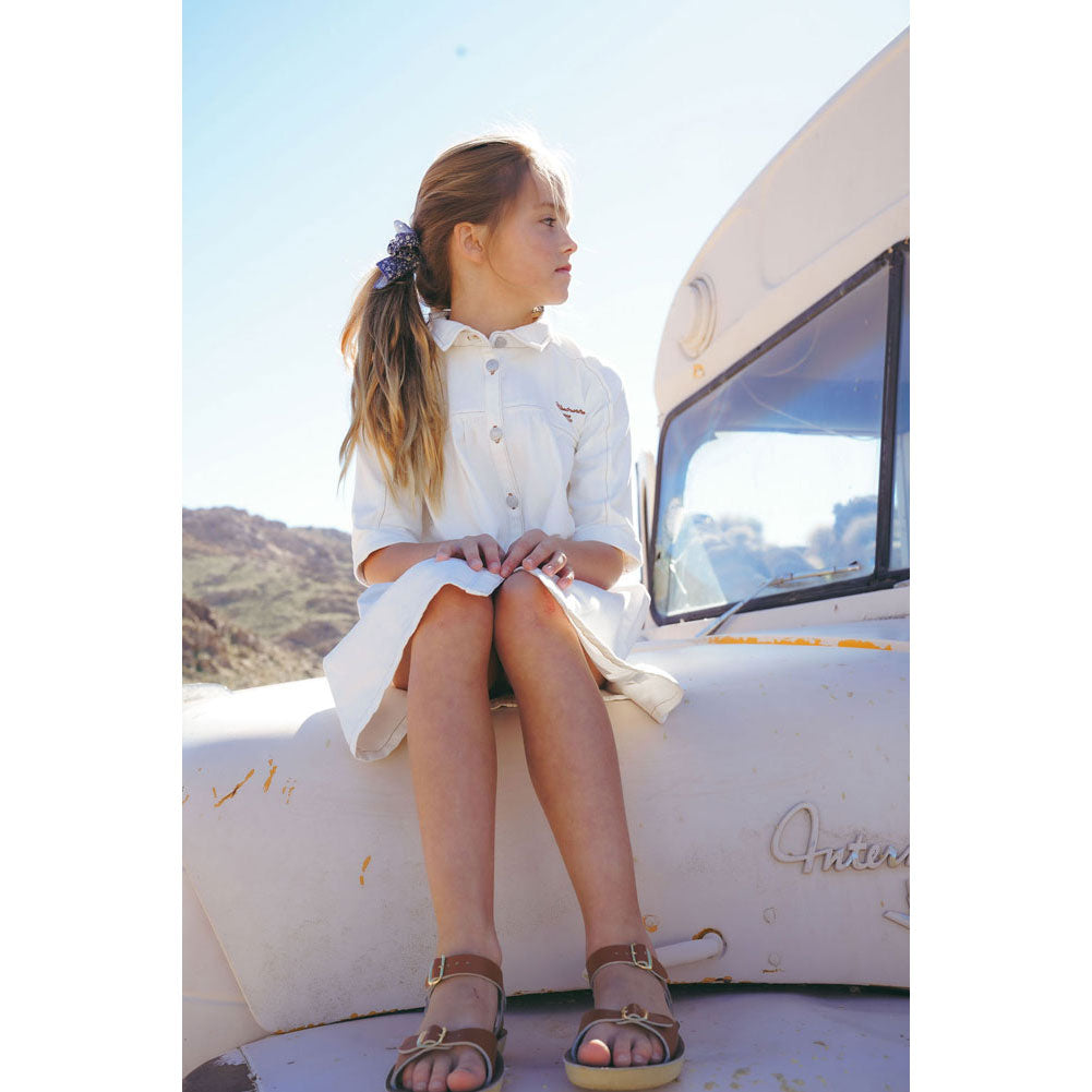 Coco Blanc White Denim 3/4 Sleeve Dress