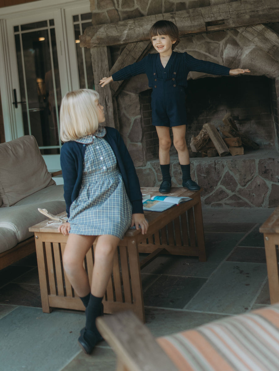 L by Ladida Navy Plaid Dress