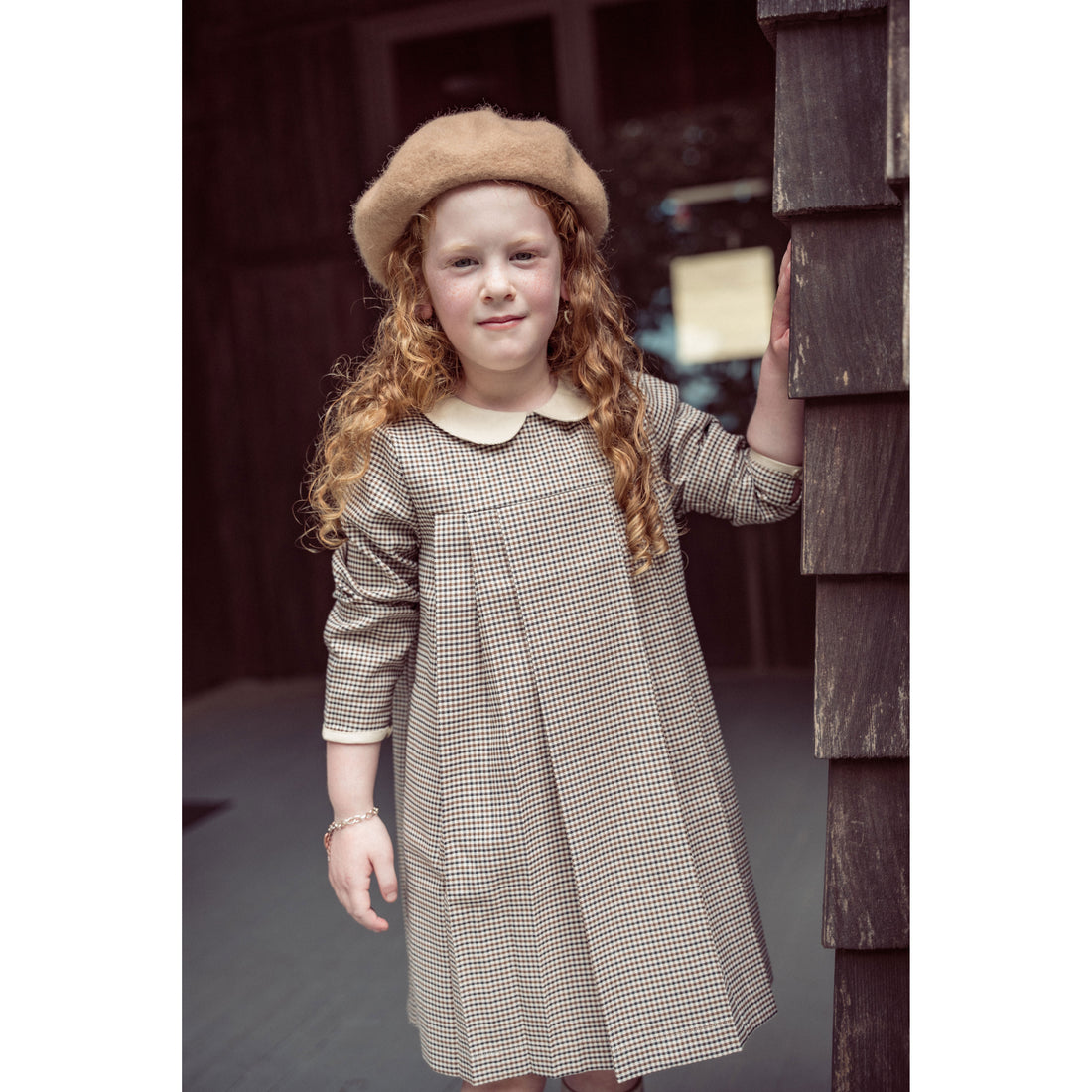 Coco Blanc Brown Houndstooth Dress