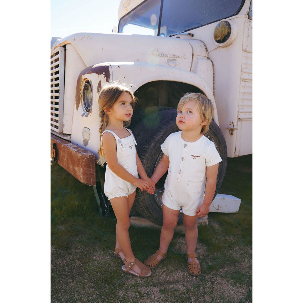 Coco Blanc White Denim Girls Romper