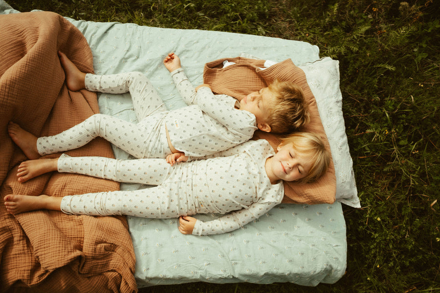 Ladida Layette Blue Grid Pajamas