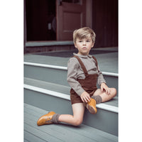 Coco Blanc Brown Houndstooth Peter Pan Shirt