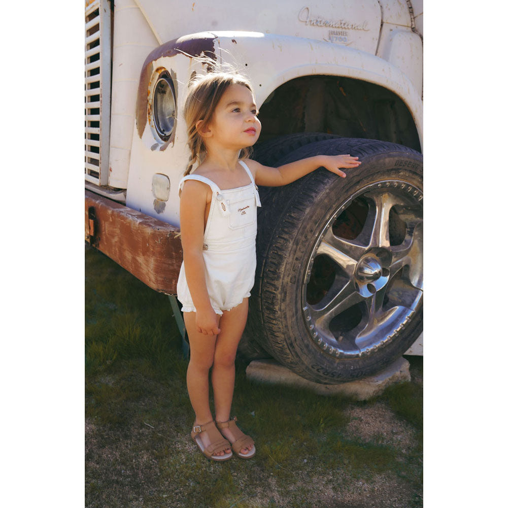 Coco Blanc White Denim Girls Romper