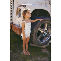 Coco Blanc White Denim Girls Romper