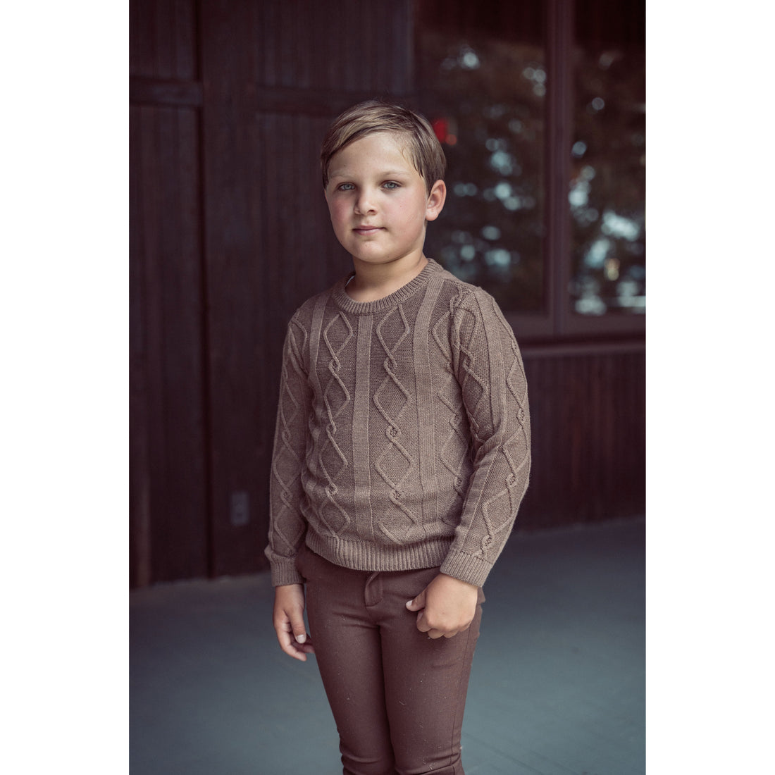 Coco Blanc Mocha Diamond Crew Sweater