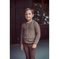 Coco Blanc Mocha Diamond Crew Sweater