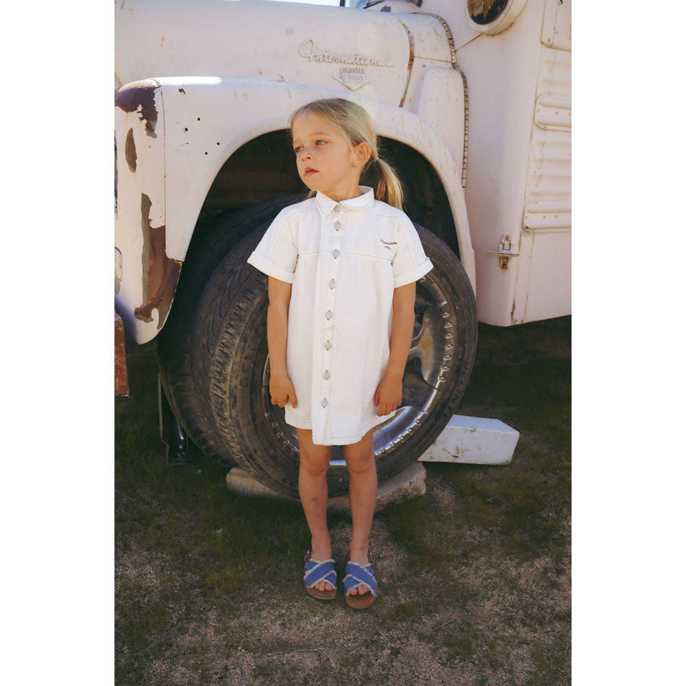 Coco Blanc White Denim Short Sleeve Dress