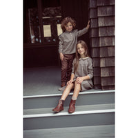 Coco Blanc Brown Houndstooth Boxy Shirt