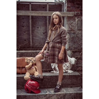 Coco Blanc Brown Plaid Graphic Skirt