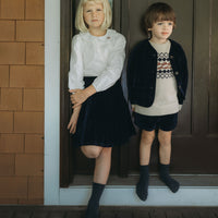 L by Ladida Navy Velvet Puff Skirt