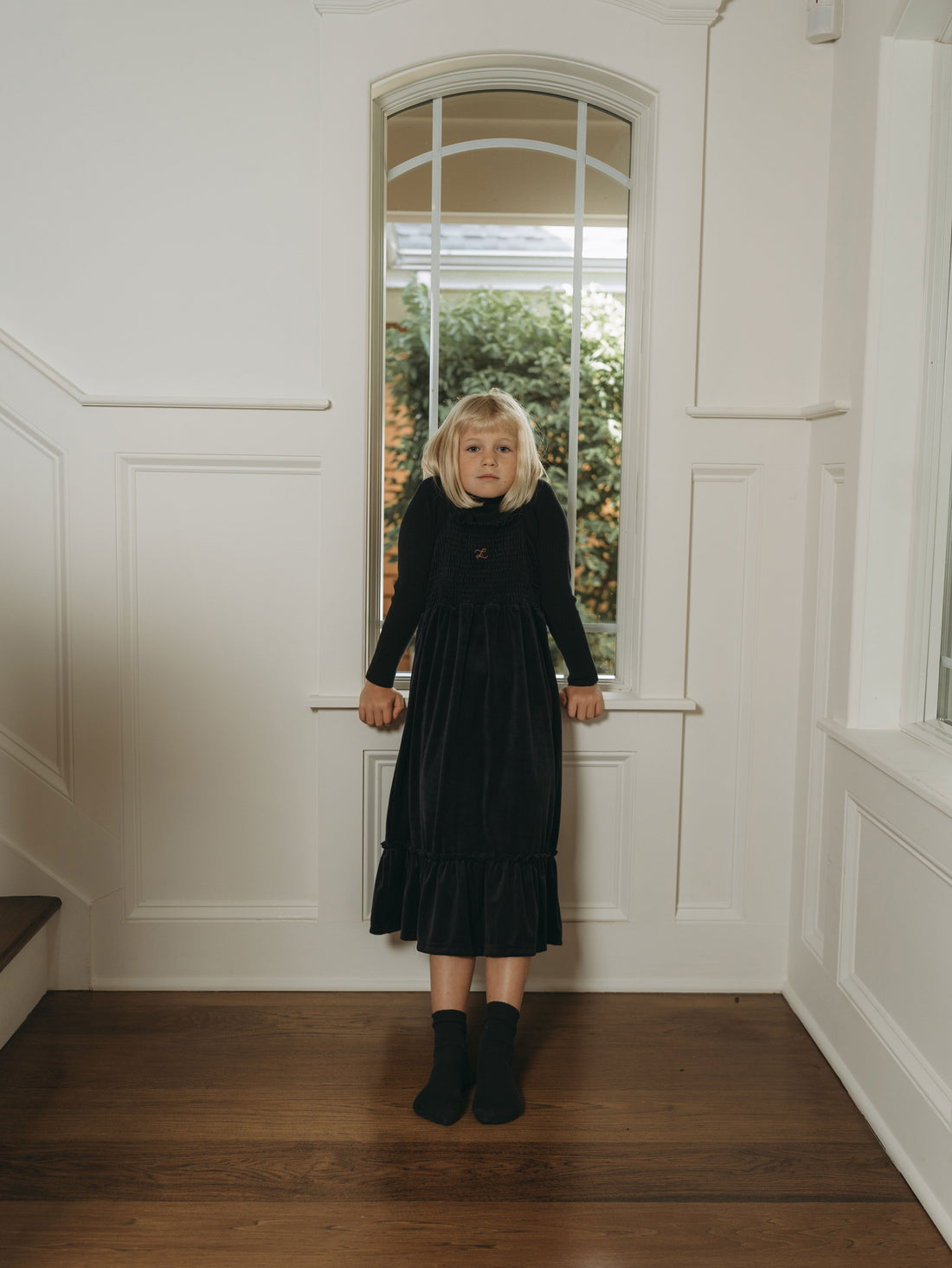 L by Ladida Navy Floral Turtleneck