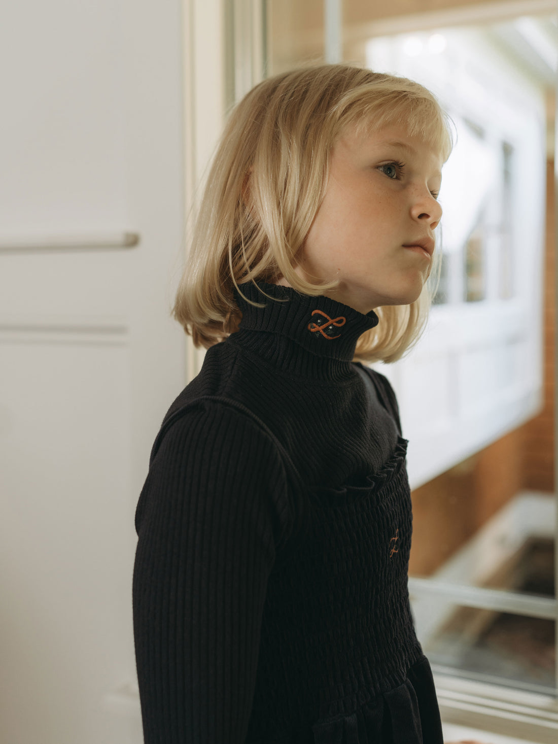 L by Ladida Navy Floral Turtleneck