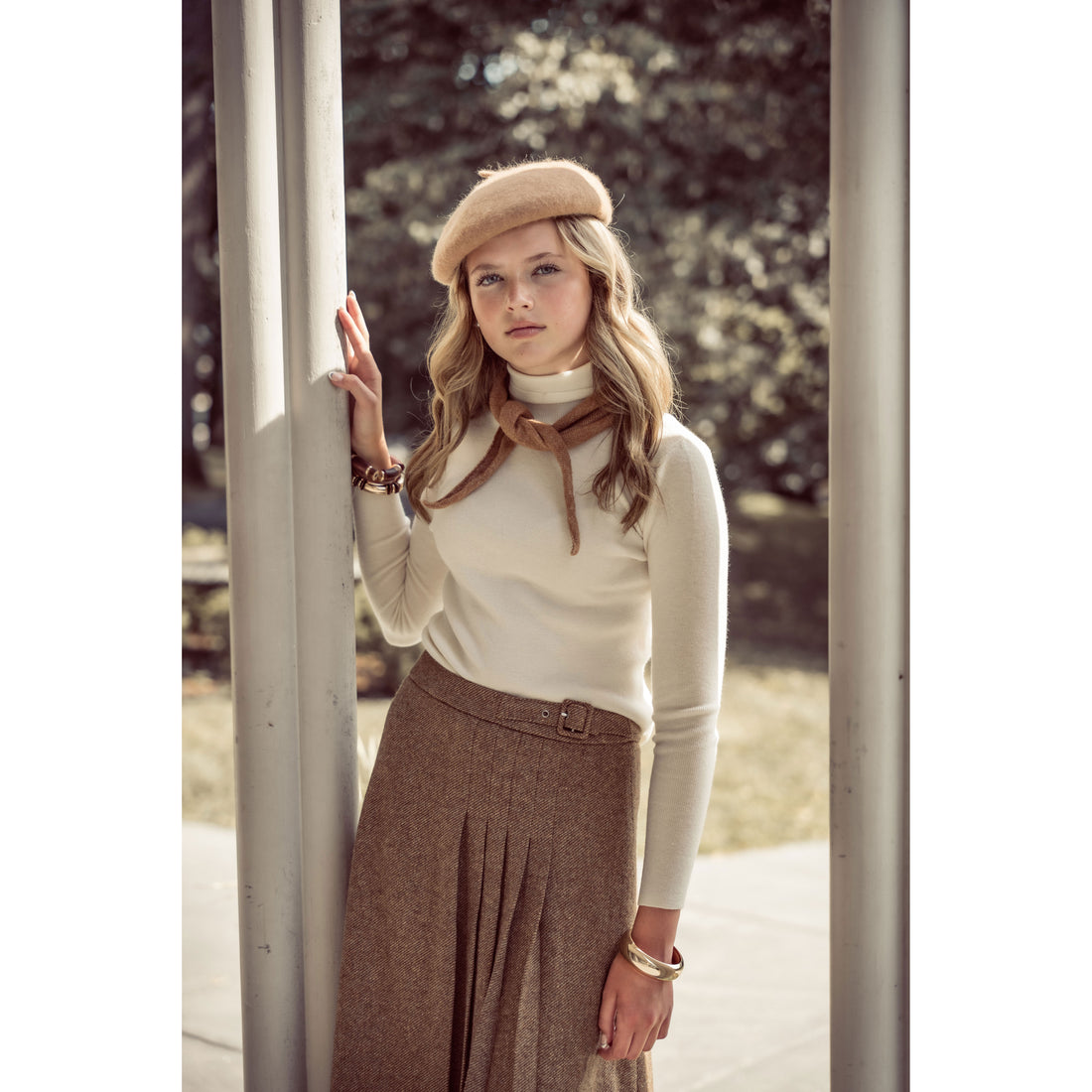 Coco Blanc Cream Ribbed Turtle Neck