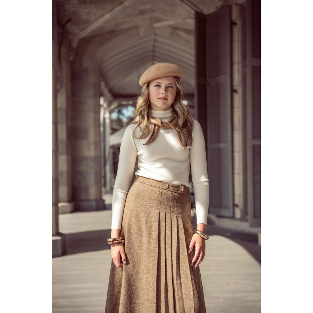 Coco Blanc Cream Ribbed Turtle Neck