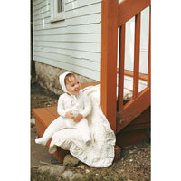 Ladida Layette Ivory/ Pink L Ribbed Romper + Bonnet + Blanket