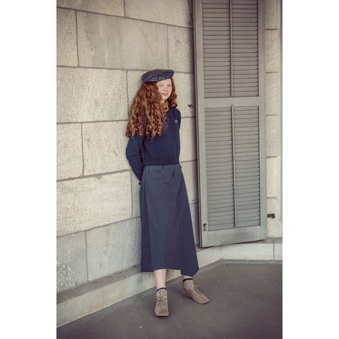 Coco Blanc Navy Boxy Sweater