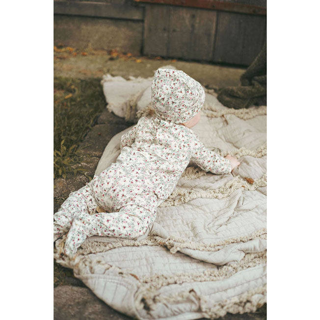 Ladida Layette Circle Floral Romper + Hat + Blanket