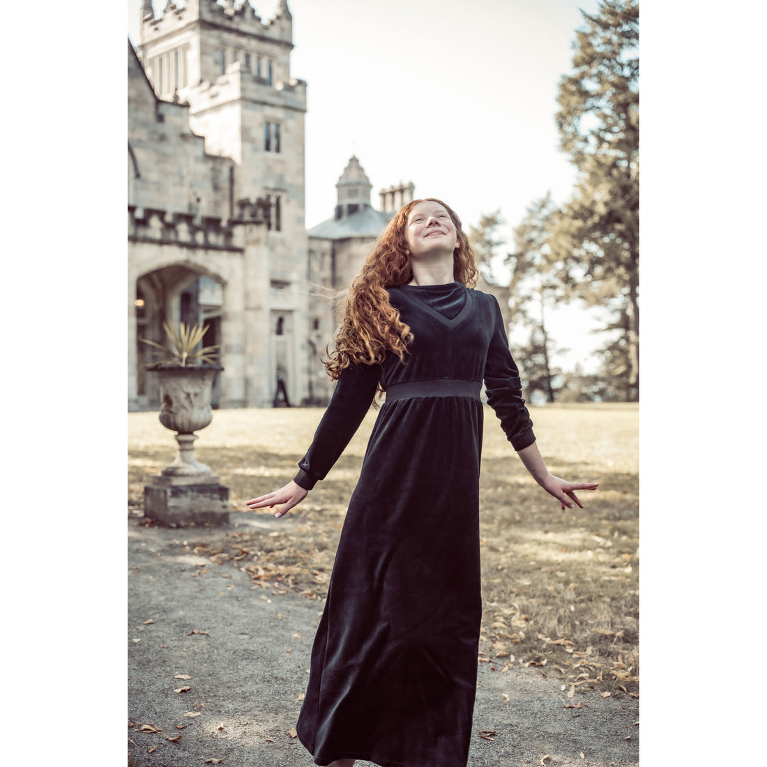 Coco Blanc Black Velour Maxi Dress