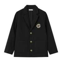 Coco Blanc Black Woven Blazer