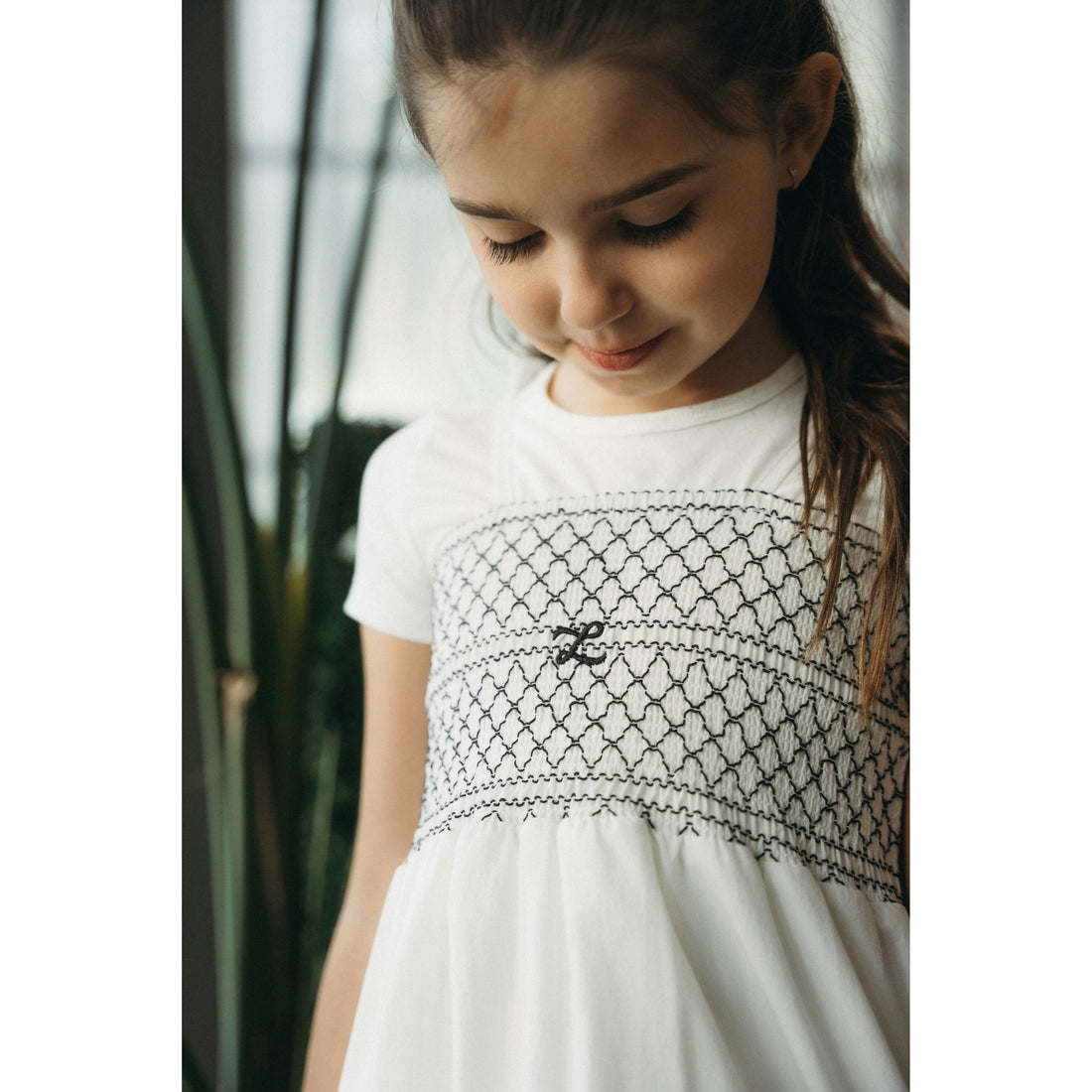 L by Ladida White Smocked Maxi Jumper