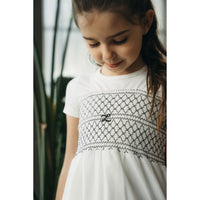 L by Ladida White Smocked Maxi Jumper