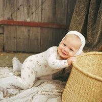 Ladida Layette Pink Watercolor Romper + Bonnet